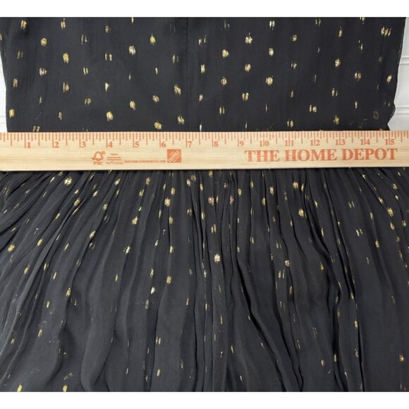Rebecca Minkoff Gown Womens 10 Silk Gold Dot Ethereal Black Quiet Luxury NY Eve - Picture 9 of 11